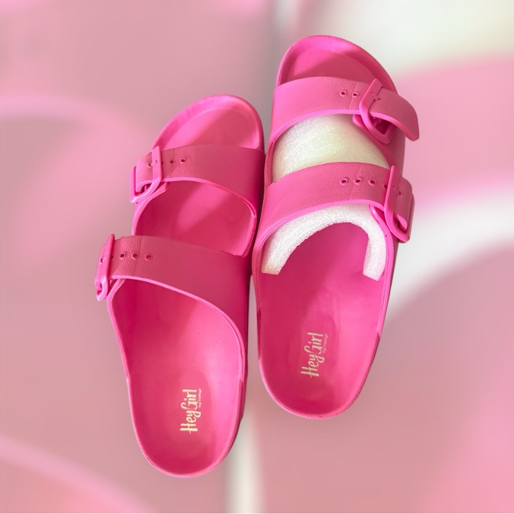 Corkys Hey Girl Waterslide Slip-on Adjustable Waterproof Slide Sandal PINK 10 - Picture 4 of 9